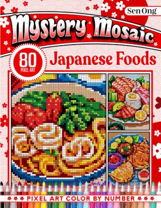 Japanese Foods Mystery Mosaics Color by Number