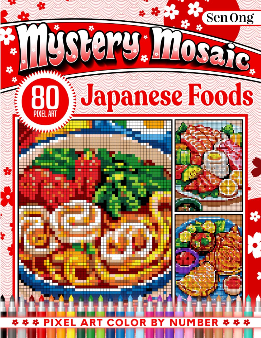 Japanese Foods Mystery Mosaics Color by Number