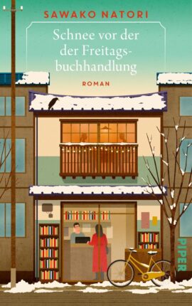 Schnee vor der Freitagsbuchhandlung