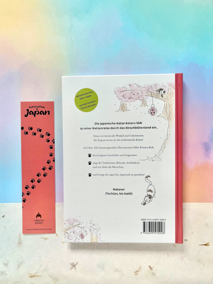 Rückseite des Buches mit Lesezeichen